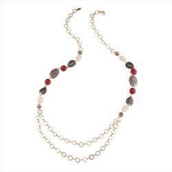 Collar Bronce Dorado Sovrani Mujer J11928 Piedras Multicolor 90cm