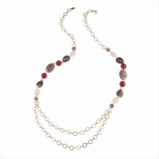 Collar Bronce Dorado Sovrani Mujer J11928 Piedras Multicolor 90cm
