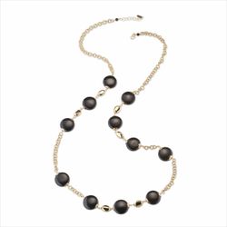 Collar Bronce Dorado Sovrani Mujer J11940 Bolas Negras 90cm