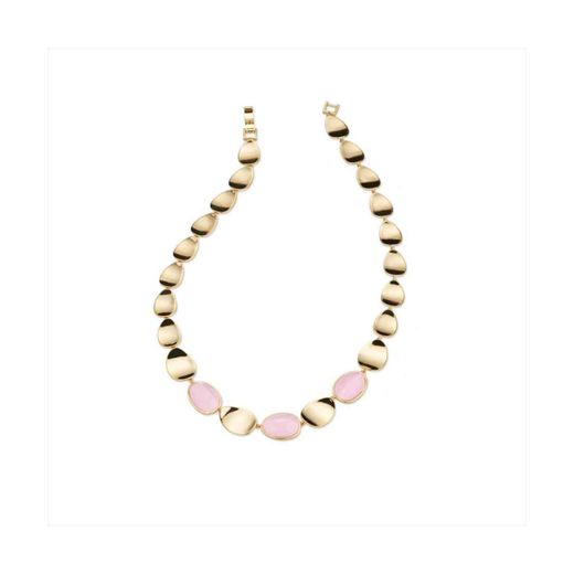 Collar Bronce Dorado Sovrani Mujer J12293 Piedras Rosa 40cm