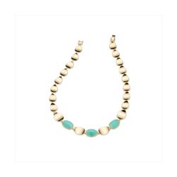 Collar Bronce Dorado Sovrani Mujer J12295 Piedras Ojo de Gato Aguamarina 40cm