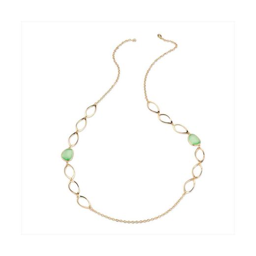 Collar Bronce Dorado Sovrani Mujer J12356 Piedras Verde Agua 90cm