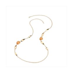 Collar Bronce Dorado Sovrani Mujer J12371 Piedras Naranja & Óvalos Lisos 93cm