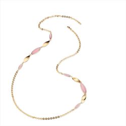 Collar Bronce Dorado Sovrani Mujer J12377 Óvalos Alargados Piedra Lila 93cm