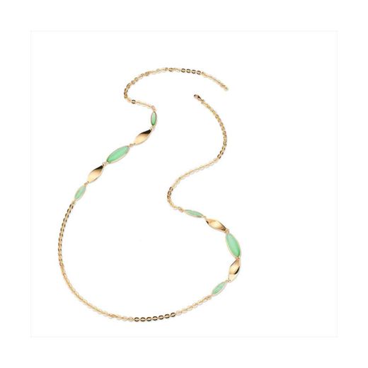 Collar Bronce Dorado Sovrani Mujer J12380 Piedras Verde Agua 93cm
