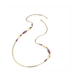 Collar Bronce Dorado Sovrani Mujer J12383 Óvalos Alargados Piedra Rosa 93cm