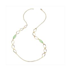 Collar Bronce Dorado Sovrani Mujer J12389 Óvalos Alargados Verde Agua 90cm