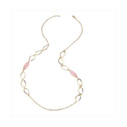 Collar Bronce Dorado Sovrani Mujer J12392 Piedras Rosa C. Óvalos Calados 90cm