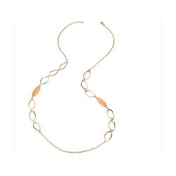 Collar Bronce Dorado Sovrani Mujer J12395 Piedras Naranja & Óvalos Calados 90cm