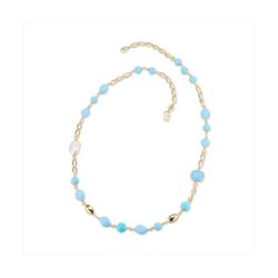 Collar Bronce Dorado Sovrani Mujer J12431 Piedras Azul Claro 82cm