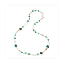 Collar Bronce Dorado Sovrani Mujer J12441 Bolas Piedras Multicolor 88cm