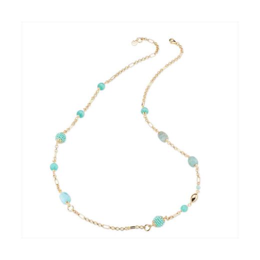 Collar Bronce Dorado Sovrani Mujer J12453 Circonitas Verde Agua 90cm
