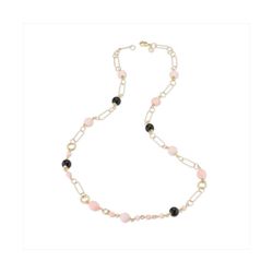 Collar Bronce Dorado Sovrani Mujer J12456 Bolas Rosa Bicolor Negras 84cm