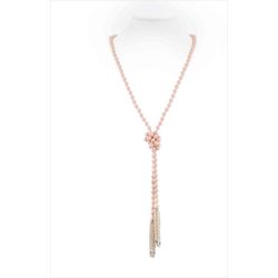 Collar Bronce Dorado Sovrani Mujer J12602 Perlas Rosa 135cm