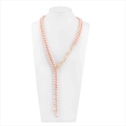 Collar Bronce Dorado Sovrani Mujer J12606 Perlas Rosa & Cristales 155cm