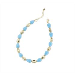 Collar Bronce Dorado Sovrani Mujer J12630 Piedras Turquesa 45+6cm