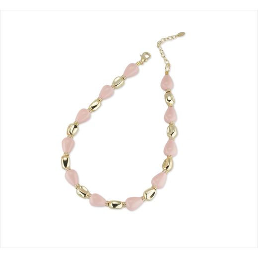 Collar Bronce Dorado Sovrani Mujer J12640 Piedras Rosa 45+6cm