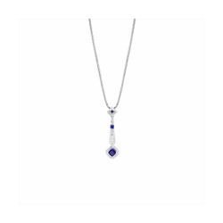 Collar Bronce Plateado N23007SP Colgante Piedras Azules Circonitas