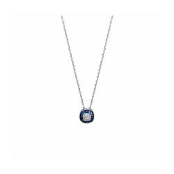 Collar Bronce Plateado N23009SP Colgante Piedras Azules Circonitas