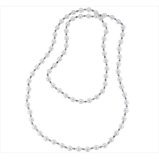 Collar Bronce Sovrani Mujer J12618 Perlas & Circonitas Azules 110cm