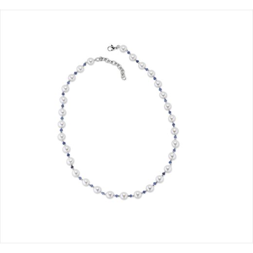 Collar Bronce Sovrani Mujer J12619 Perlas & Circonitas Azules 45+5cm