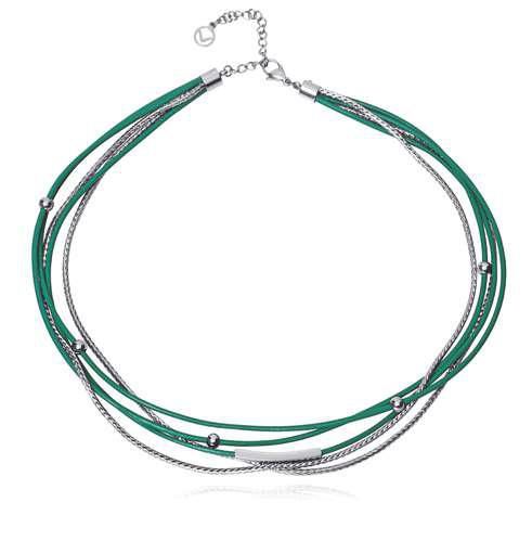 Collar Cordón Azul Acero Dorado Viceroy Mujer 75456C01000 Bolitas En Brillo