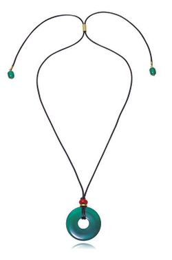 Collar Cordón Negro Acero Dorado Viceroy Mujer 14438C01016 Piedra Nefrita & Jade Verde