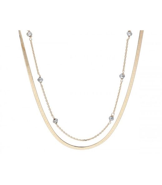 Collaret Doble Plata Daurada Liska LAF6447CL-D Circonites
