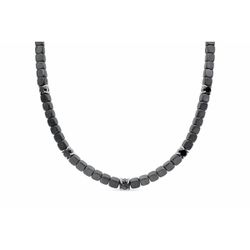 Collar Hematites Gris - Acero Liska Hombre MS015CL-N Circonitas Negras