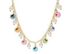 Collar Liska Plata Dorada LLSW4395CL-D Cristales Multicolor Circonitas