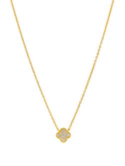 Collar Marea Plata D02807/AY Flor Circonitas