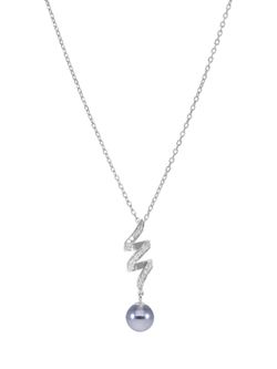 Collar Marea Plata D03107/AS Colgante Espiral Circonitas Perla Plateada