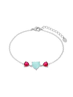 Collar Marea Plata D03503/BK Piedras Rubí Turquesa