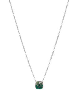 Collar Marea Plata D03807/BC Colgante Cuadrado Circonitas Verdes