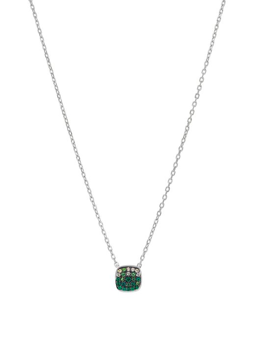 Collar Marea Plata D03807/BC Colgante Cuadrado Circonitas Verdes