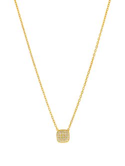 Collar Marea Plata Dorada D03807/BD Colgante Cuadrado Circonitas Blancas