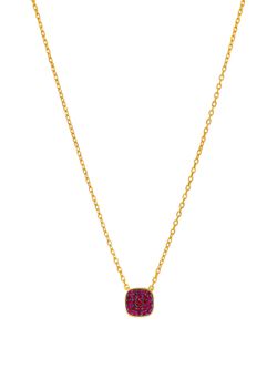 Collar Marea Plata Dorada D03807/BE Colgante Cuadrado Circonitas Escarlatas