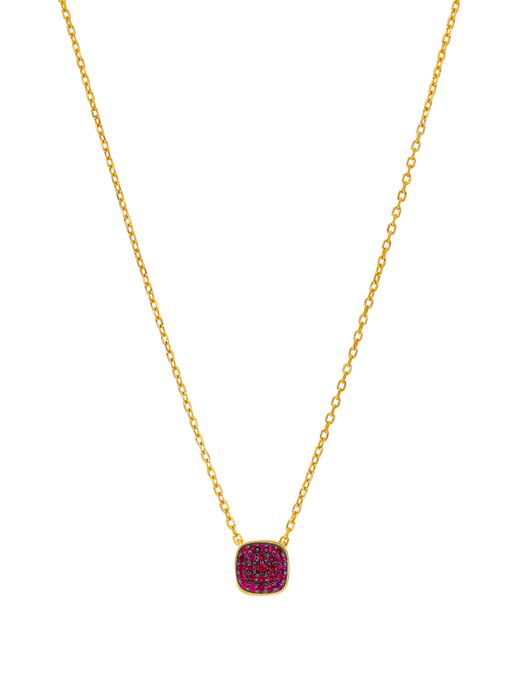 Collar Marea Plata Dorada D03807/BE Colgante Cuadrado Circonitas Escarlatas