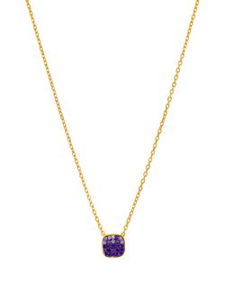 Collar Marea Plata Dorada D03807/BF Colgante Cuadrado Circonitas Moradas