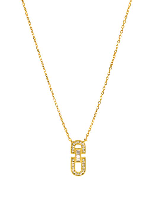 Collar Marea Plata Dorada D04107/AE Colgante Eslabón Circonitas