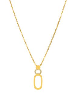 Collar Marea Plata Dorada D04107/AG Colgante Óvalos Dobles Circonitas