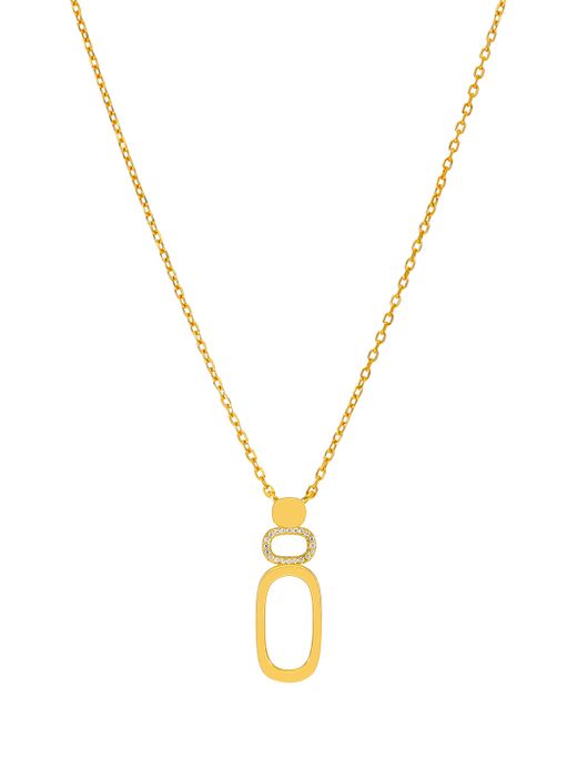 Collar Marea Plata Dorada D04107/AG Colgante Óvalos Dobles Circonitas