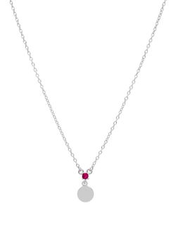 Mini Sphere Marea Woman Silver Zirconia Fuchsia Necklace D02007 / AS