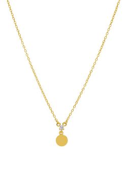 Collar Mini Esfera Marea Mujer Plata Circonita Oro 18kts D02007/AT Dorado