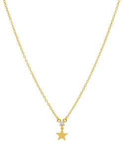 Collar Mini Estrella Marea Mujer Plata Circonita Oro 18kts D02007/BD Dorado