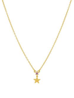 Collar Mini Estrella Marea Mujer Plata Circonita Rosada D02007/BG Dorado