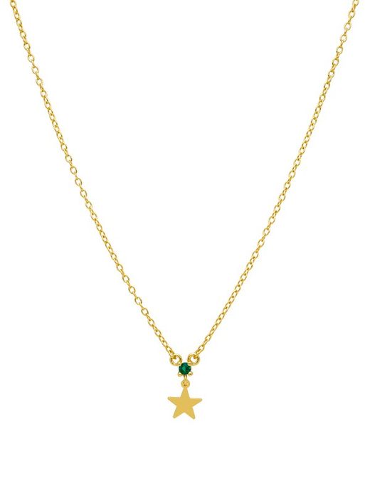 Collier Marea Mini Etoile Femme Argent Zircone Or Vert 18kts D02007 / BE Or