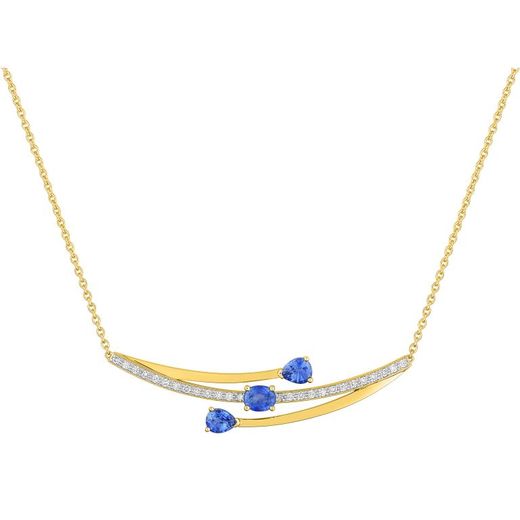 Collar Oro 18kts Christian Bernard (18)3.6057.S3 Diamantes 0,21ct Con Zafiros
