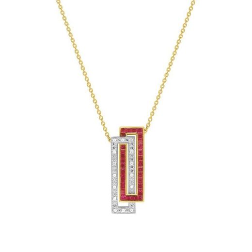Collar Oro 18kts Christian Bernard (18)3.6071.R2 Diamantes 0,12ct Con Rubí