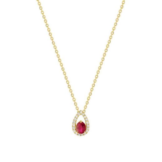 Collar Oro 18kts Christian Bernard (18)7VN556JRB Diamantes 0,11ct Con Rubí